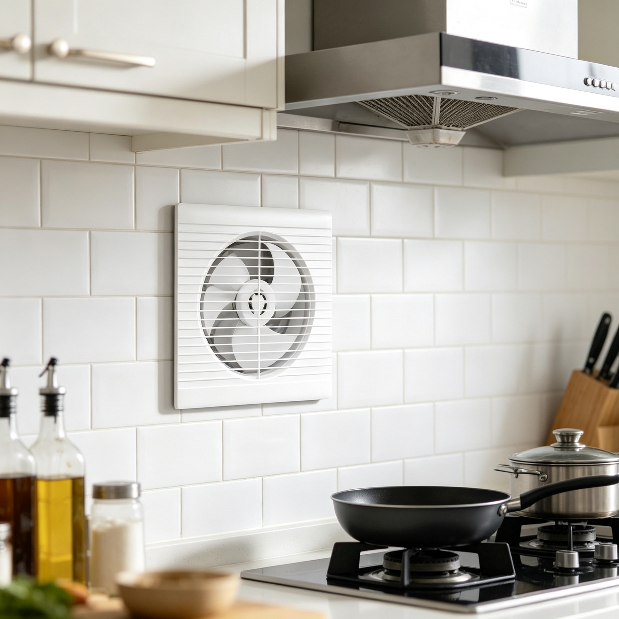 6 Inch Through-Wall Exhaust Fan, 110 CFM AC Motor, Quiet Ventilation with Easy Installation, for Bathroom, Garage & Laundry Room