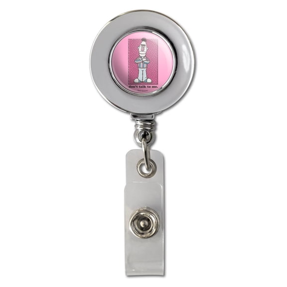 Sesame Street Bert Don't Talk to Me Retractable Reel Chrome Badge ID Card Holder Clip