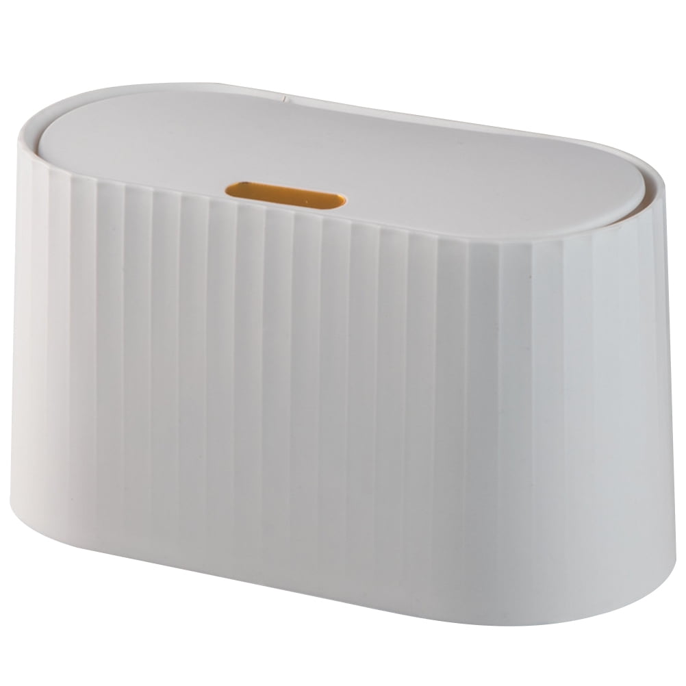 Small Desktop Waste Bin Press Type Tabletop Small Rubbish Bin Lidded