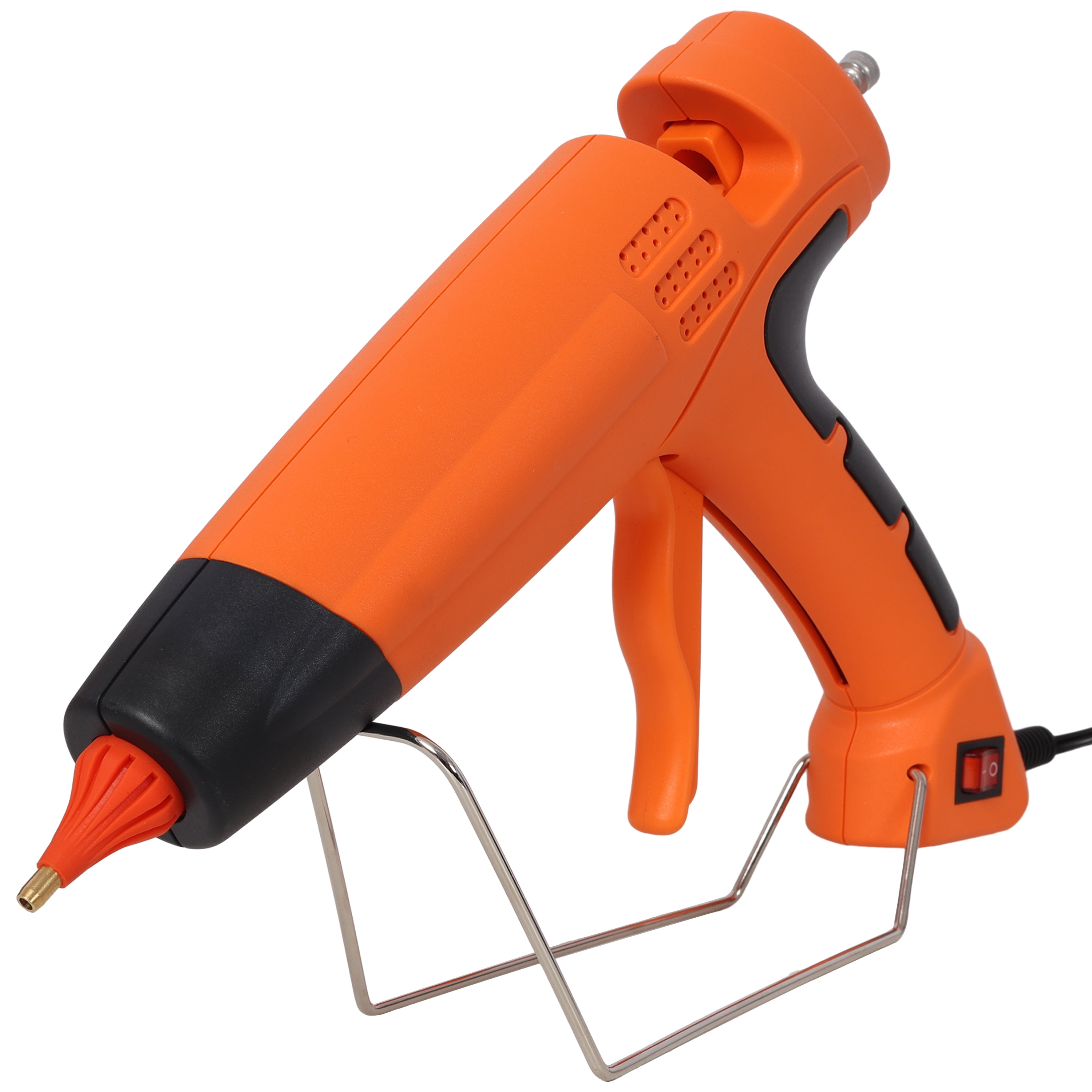 Professional Hot Glue Gun Kit with 4 Replacement Nozzles & 24 High‑Viscosity Glue Sticks, Heavy‑Duty DIY Craft & Home Repair Thermo Tool