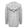 thumbnail image 4 of Charmgo Striped Sweater Women, s Long Sleeve V Neck Striped Hoodie Sweatshirts Lightweight Pullover Tops Oversized Sweatshirt for Women, Striped Shirt Women Grey M, 4 of 5
