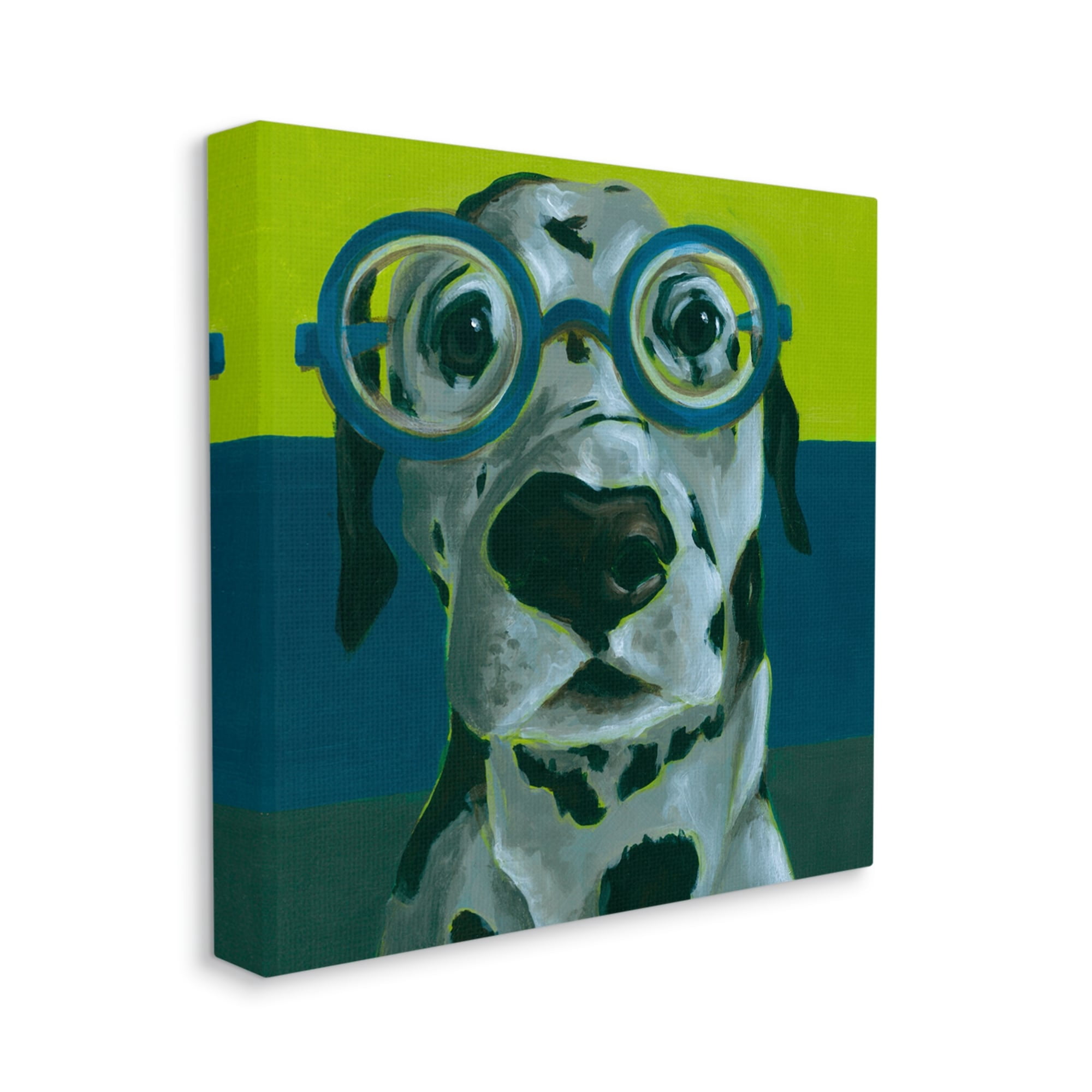 Stupell Industries Funny Dalmatian Dog Eyeglasses Animals & Insects Painting Gallery Wrapped Canvas Print Wall Art