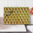 thumbnail image 2 of Honeycomb Cutting Board, Working Bee on Honeycomb Cells Nature Photography Idyllic Scene Composition, Decorative Tempered Glass Cutting and Serving Board, in 3 Sizes, by Ambesonne, 2 of 4