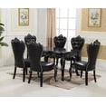 thumbnail image 2 of European-style dining table and chair combination 6 people black solid wood carving rectangular table simple small family . My Lux Decor Round, 2 of 28