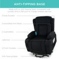 thumbnail image 5 of Best Choice Products Electric Power Lift Linen Recliner Massage Chair Furniture w/ USB Port, Heat, Cupholders - Black, 5 of 8