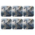 thumbnail image 2 of Pofeuu Mountain White Dragon Print Leather Coasters Set of 6, Round Cups Mugs Mat Pad for Home Kitchen Heat Resistant Drink Coasters,Square, 2 of 7