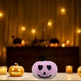 thumbnail image 5 of 5" Black Halloween Pumpkin Decor - Soft Plush Table Centerpiece for Fall, Thanksgiving & Spooky Party Displays (Kid-Friendly, Gift Ready), 5 of 7