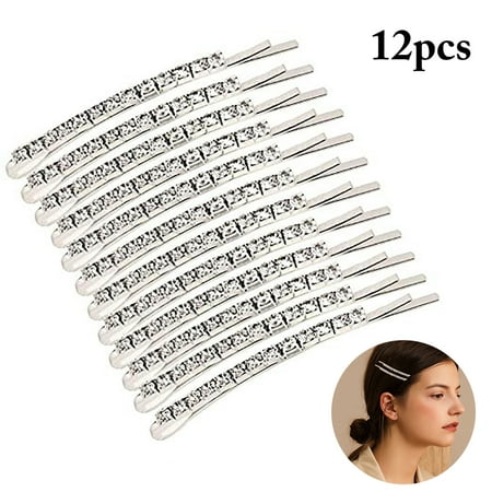 Hair Silver Fascigirl 12PCS Hair Clip Silver Rhinestone Hair Pin Hair Barrette Hair Side Clip Hair Styling Accessories Birthday Christmas Gift for Girls Women ()