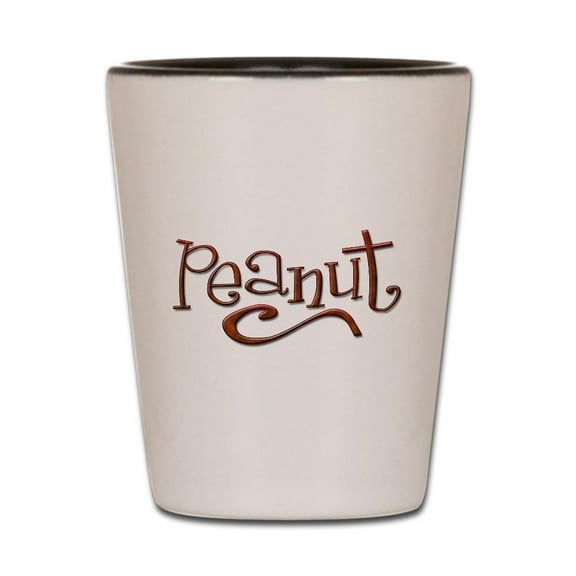 CafePress - Peanut - White/Black Shot Glass, Unique and Funny Shot Glass