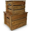 IKAYAA Storage Crate Set 2 Pieces Solid Reclaimed Wood