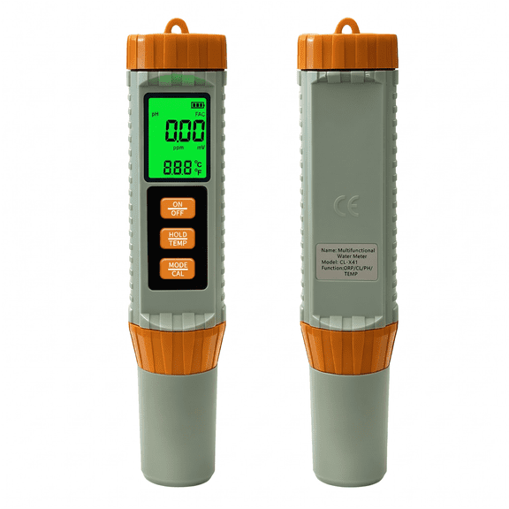 Professional 4-in-1 Digital Water Tester for Pool & Spa - CL/PH/ORP/Temp, 3-Point Calibration,LCD Display,Water Test Meter for Swimming Pool Hydroponics Aquarium