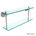 thumbnail image 3 of Astor Place Two Tiered Glass Shelf - Satin Nickel / 22 Inch, 3 of 5