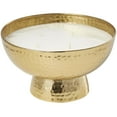 thumbnail image 6 of DecMode Gold Metal English Garden Scented Wide Hammered 70 oz 4 Wick Candle with White Wax, 6 of 7