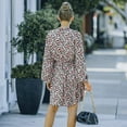 thumbnail image 7 of Women's Long Sleeve Short Dress Button Down Floral Print Fall Dresses, 7 of 7