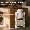 thumbnail image 4 of AILEEKISS Foldable High Chair for Baby, Toddler Eating Chair with Detachable Double Trays, Natural Beige, 4 of 11