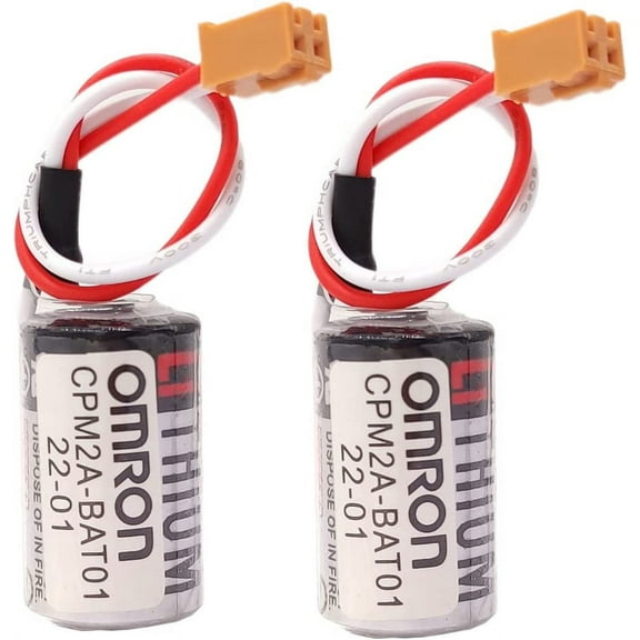 2Pcs ER3V 3.6V 1000mAh PLC Battery with Small Plug for CPM2A-BAT01 CPM2A CQM1H PLC