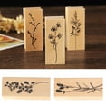 thumbnail image 3 of kurtrusly Stamp Rectangular Wood Rubber Scrapbooking Stamp DIY Flower Printing Photo Album Seal, Type 1, 3 of 6