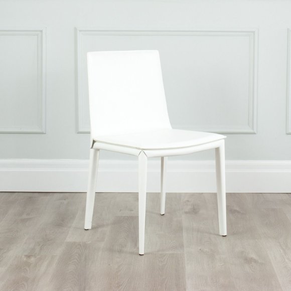 Hilton Modern Leather & Metal Side Chair - Contract Grade