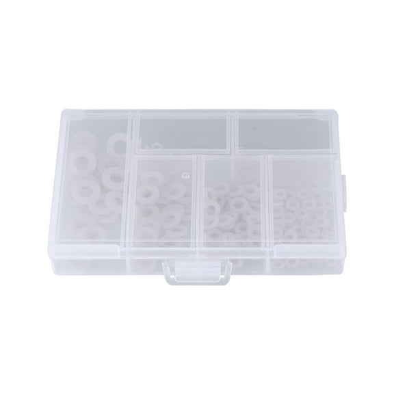 Zoyueyie 250pcs M2.5 M5 White Nylon Washer Plated Flat Spacer Seals Washer Gasket Ring