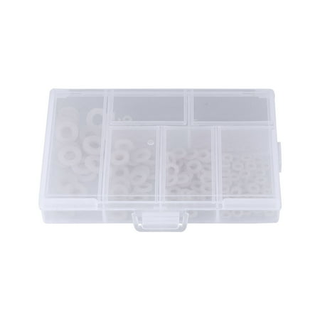 

COSLUS 250pcs M2.5 M5 White Nylon Washer Plated Flat Spacer Seals Washer Gasket Ring