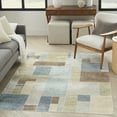 thumbnail image 2 of Nourison Astra Machine Washable Geometric Blue Green Multi 5'3" x 7' Area Rug, (5x7), 2 of 10
