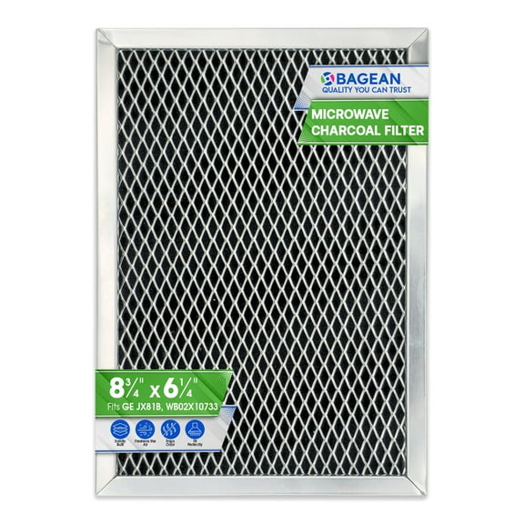 Microwave Charcoal Filter 8.7” x 6.23”- JX81B WB02X10733 GE Microwave Filter Replacement- Carbon Charcoal Filter for Microwave Filters Kitchen Air - Microwave Hood Vent Filter Absorbs Odors (1-Pack)