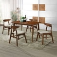 thumbnail image 1 of WestinTrends 63" Inch Mid Century Modern Solid Walnut Wood Dining Room Table for Kitchen, Walnut, 1 of 2