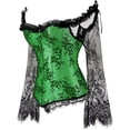 thumbnail image 2 of Grebrafan Womens Corset Top Renaissance Bustier Green M, 2 of 5