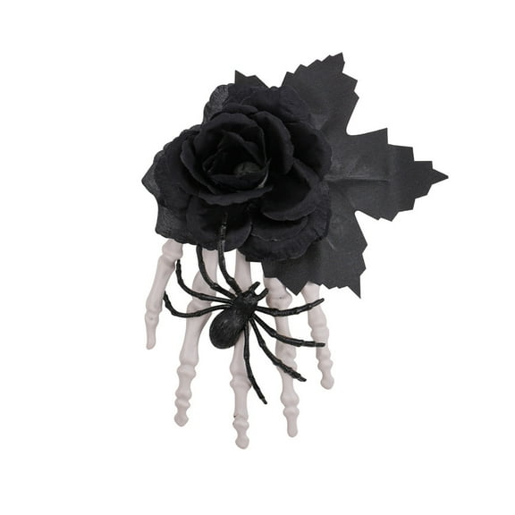 Halloween Hair Clip Black Rose Skull Bones Claw Side Hair Clip Horror Gothic Ghost Hand Hair Accessory for Women Halloween Party Costume Decoration Gothic Fashion Clip 3.2 x 2 x 6.3 inches