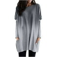 thumbnail image 2 of Okbop Animal Print Tops for Women,Spring And Autumn Round Neck Gradient Color Long-Sleeved Casual Pocket T-Shirt Top Work Blouse Women's Fashion Hoodies & Sweatshirts, 2 of 5