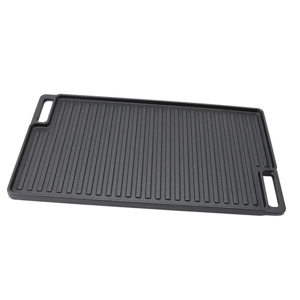 Plancha Rectangular De Hierro Fundido, Parrilla Reversible Apta Para Horno, Asas Huecas Resistentes Al Calor Multiusos Para Interiores