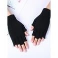 thumbnail image 4 of Gustave Unisex Half Finger Gloves Winter Warm Stretchy Knit Gloves for Women Men "Black", 4 of 9