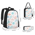 thumbnail image 2 of Pofeuu Colorful Seashells1 Print Backpack Travel Backpacks With Lunch Bag Pencil Bag Set 3 pcs Set Cartoon Backpack, 2 of 7