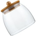 thumbnail image 4 of 1Set Flour Storage Jar Arc-Shaped Glass With Bamboo Lid For Household Users, 4 of 8