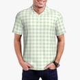 thumbnail image 4 of Vsdgher Green Checkboard Print Men's Short Sleeve Stretch Polo Shirt, Moisture-Wicking Performance Polo Shirt, 4 of 8