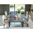 thumbnail image 6 of Dining Chairs Set of 8, Kitchen & Dining Room Chairs, Fabric Upholstered Dinning Chairs, Sillas De Comedor, Nailhead Trim, Wood Legs (Beige, 8 Pcs), 6 of 11