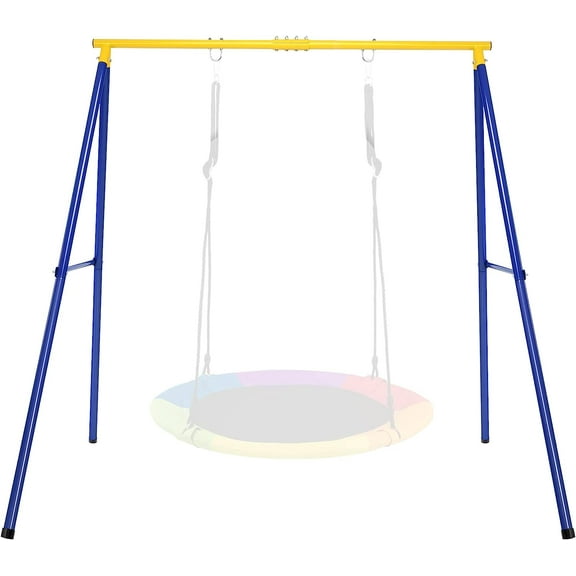 Costway Metal A-Frame Swing Stand Heavy Duty Extra Swing Frame w/Ground Stakes for Backyard