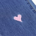 thumbnail image 6 of KIDSCOOL SPACE Baby Little Girls Jeans,Pink Heart Shapped Embroidered Strechy Denim Soft Slim Pants,Blue,12-18 Months, 6 of 6
