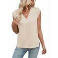 thumbnail image 2 of Womens V Neck Sweater Vest Oversized Ribbed Knit Sleeveless Casual Loose Fit Pullover Tank Top Apricot M, 2 of 9
