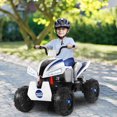thumbnail image 3 of Costway Kids Ride On ATV 4 Wheeler Quad Spring Suspension w/ Lights&Music White, 3 of 10