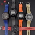 thumbnail image 3 of Correa de caucho para Casio G-shock Dw-5600 Gw-m5610 Gw-b5600 Ga-2100 Hebilla de acero inoxidable Tpu Pulsera de repuesto para hombre Correa de reloj-negro plateado, 3 of 5