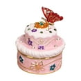 thumbnail image 1 of Joyero con forma de pastel y tapa, adorno decorativo portátil de aleación, organizador de accesorios, estuche de almacenamiento para horquillas de Rosa, 1 of 8