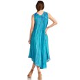 thumbnail image 2 of Sakkas Kara Long Draped Sleeveless Marbled Caftan Dress / Cover Up - Pacific Blue - One Size Regular, 2 of 5