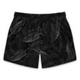 thumbnail image 5 of Black Palm Leaf Swim Trunks For Men, 5 of 7