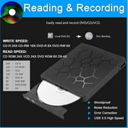 External CD/DVD Drive for Laptop, DVD Player for Laptop, 8 in 1 USB 3.0 Ultra-Slim Portable, CD Burner External Disk Drive Optical Compatible with Laptop Desktop Mac,Windows 11/10/8/7 Linux