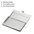 thumbnail image 4 of Uxcell 3.7x2.4x0.3 Inch PU Leather Name Cards Case Alloy Business Card Holder Black, 4 of 5