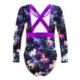thumbnail image 2 of YEAHDOR Girls One-Piece Cartoon Print Swimsuit Long Sleeve High Cut Swimming Bodysuit Swimwear, 2 of 5