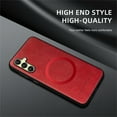 thumbnail image 2 of Allytechgroup Magnetic for Samsung Galaxy A16 5G Case, Compatible with MagSafe Support Magnetic Car Phone Mount PU Leather Slim Phone Case for Women Men for Samsung Galaxy A16 5G, Winered, 2 of 9