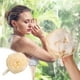 thumbnail image 5 of Bath Shower Sponge | Dual-Color Soft Mesh Loofah | Non-Scattering Exfoliating Scrubber | Gentle Luxurious Lather for Sensitive Skin | Easy Hanging Loop | 5.9x5.9in | Single Pack, 5 of 6