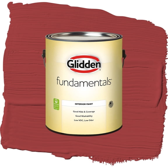 Glidden Fundamentals Blaze / Red, Eggshell Interior Paint, 1 Gallon